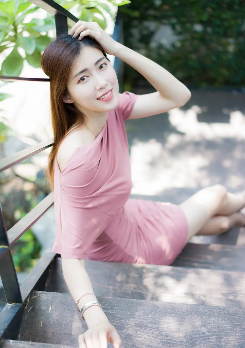 [Mzsock] NO.176 Jin Yunqiao pink dress and short skirt with cool and beautiful legs street photography#[47P]-38