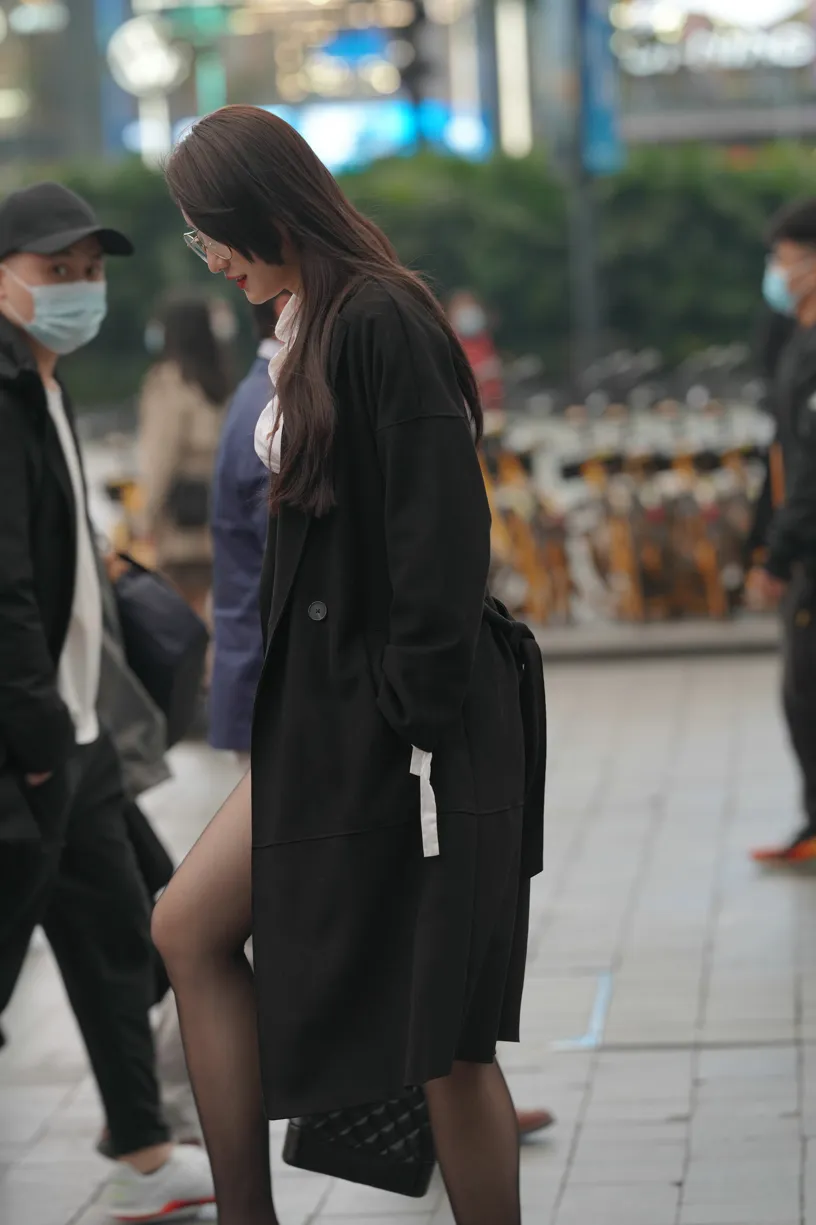 [Mzsock] NO.160 Long legs in black stockings street photography#[105P]-76